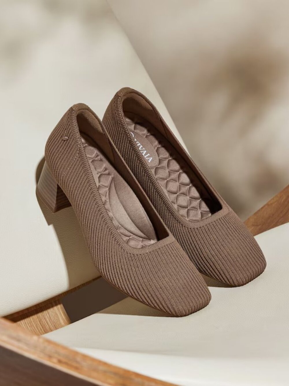 Vivaia Melody Pro Square Toe Chunky Block Heel Pumps Slip Ons Slip-Ins 7.5 Comfy